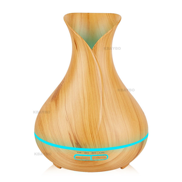 Slim Type Wood Grain Aroma Air Humidifier with LED Lights