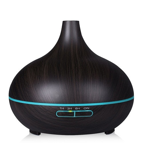 Wood Grain Aroma Air Humidifier with LED Lights
